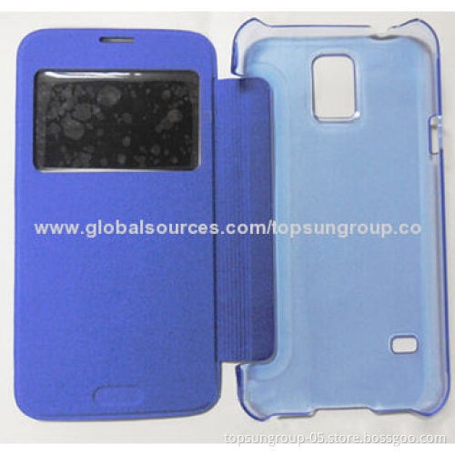 PU Leather Case for Samsung S5 Mini, Book Style, with Window